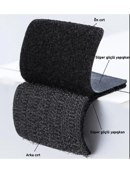 Halı Kilim Koltuk Örtüsü Sabitleyici Cırt 10 Adet Kaydırmaz Kendinden Yapışkanlı Ped - Resim 4