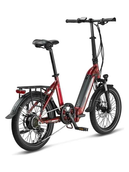 MOSSO KRONOS ELEKTRİKLİ KATLANIR HD FREN BİSİKLET BORDO - Resim 2