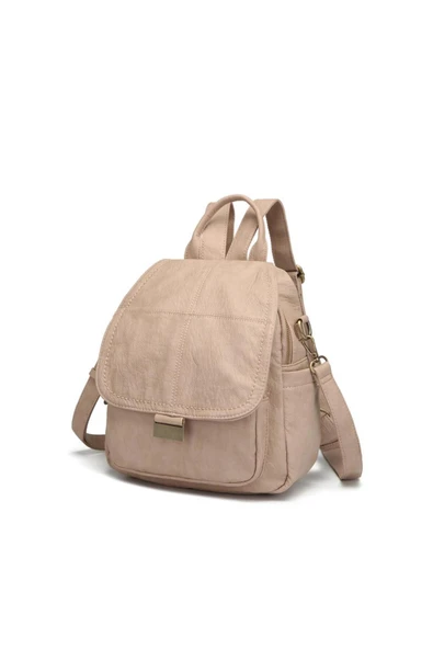 Yıkama Deri Sırt Askılı Kadın Çantası 21-K Barcelona 1908 - Resim 4