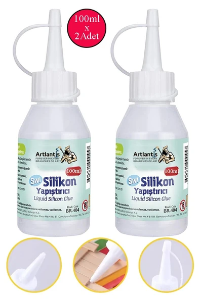 Sıvı Silikon Yapıştırıcı 100 ml 2 Adet Brons Silikon Yapıştırıcı Sıvı 100 gr Plastik Cam Mermer Kağıt Karton Tahta Köpük ürün görseli