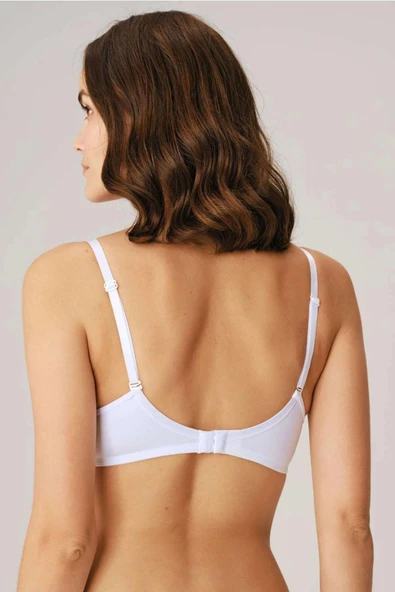 MDB Anıl Balenli Desteksiz Dolgusuz Askıları Çıkabilen Günlük Klasik T-Shirt Sütyeni - Resim 2