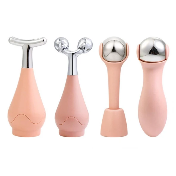 Face Yoga Gua Sha Yüz Masaj Buz Küresi Face Roller 4 Lü Set ürün görseli