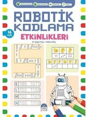 Robotik Kodlama Etkinlikleri 16 Sayfa Mavi - Martı Çocuk Yayınları ürün görseli