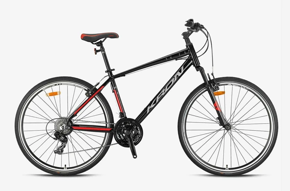 KRON TX 75 28 JANT 21 VİTES V FREN ŞEHİR BİSİKLETİ FULL SHIMANO ALÜMİNYUM-SİYAH GRİ-KIRMIZI 17" (GREENWAY BİSİKLET) - Resim 2