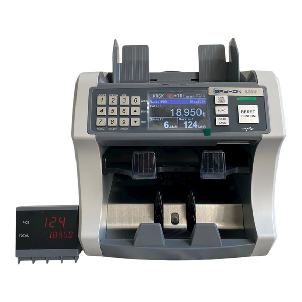 SAYKON S300 PRİNTERLİ 2CIS PARA SAYMA MAKİNESİ 122 ÜLKELİ ürün görseli