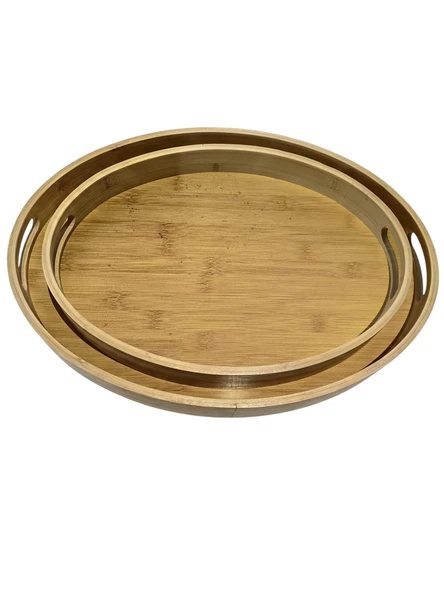 MyBru Oval Bambu Tepsi 2'li Set - Resim 8