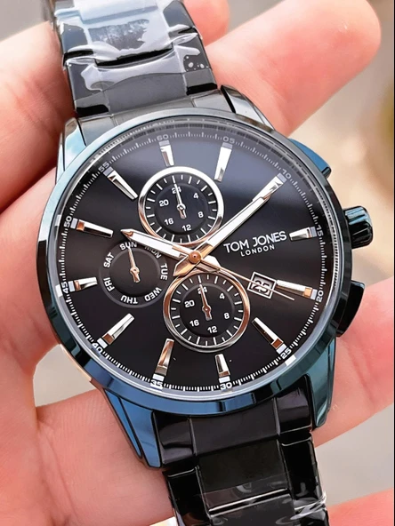 Tom Jones Bileklik Hediyeli Çelik Kordon 3 Atm Suya Dayanıklı 2 Yıl Garantili Erkek Kol Saati 2462.5 - Resim 4