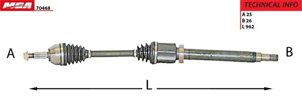 AKS KOMPLE ÖN SAĞ FORD CONNECT 1.8 TDCİ  75-90-110PS 2002-2013 ürün görseli 1