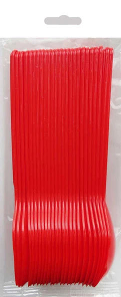 KAŞIK LÜKS KIRMIZI 25 ADET - Resim 3