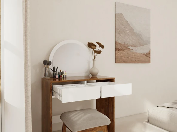 Huzur Makyaj Masası Amalfi Beyaz - Resim 3