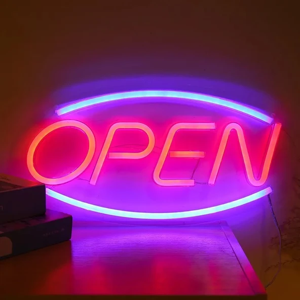 OPEN Yazılı Neon Led Tabela ürün görseli