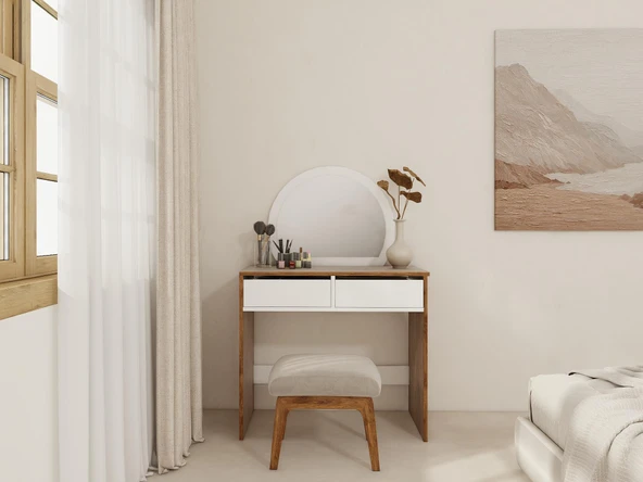 Huzur Makyaj Masası Amalfi Beyaz ürün görseli 1