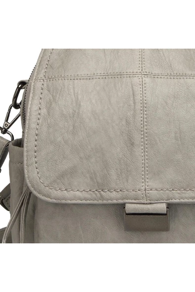 Yıkama Deri Sırt Askılı Kadın Çantası 21-K Barcelona 1908 - Resim 2