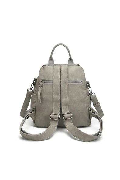 Yıkama Deri Sırt Askılı Kadın Çantası 21-K Barcelona 1908 - Resim 3