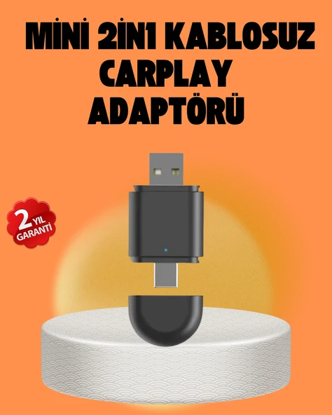Kablosuz CarPlay ve Android Auto Dönüştürücü – USB-A & Type-C Girişli Akıllı Adaptör ürün görseli