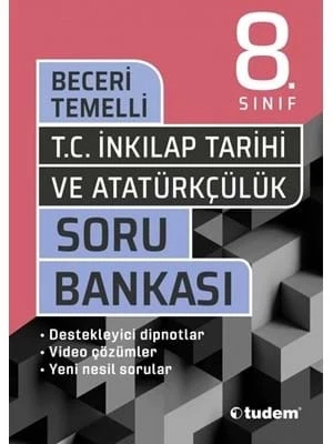 8.sınıf T.c.inkılap Tarihi ve Atatürkçülük Soru Bankası 2122-tudem Yayınları ürün görseli 1
