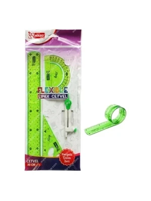 Mikro Flexible 30 Cm Esnek Cetvel Pergelli Çizim Seti 4"lü Flp-04 ürün görseli 1