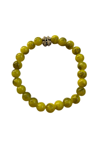 Renkli Doğal Taş Görünümlü Boncuk Bileklik – 5’li Esnek Bileklik Seti - Resim 2