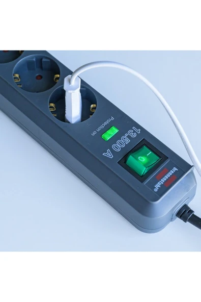 Brennenstuhl Eco Line Serisi 6 Soketli 1.5 Metre 13.500 mAh Akım Korumalı Priz Uzatma Kablosu Antrasit - Resim 2