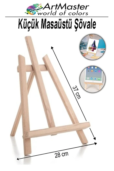 Masaüstü Küçük Şövale 28x37 cm 1 Adet Küçük Şövalye Sanatsal Tuval Resim Tutucu Sergi Çam Ağacından İmal Edilmiştir ürün görseli
