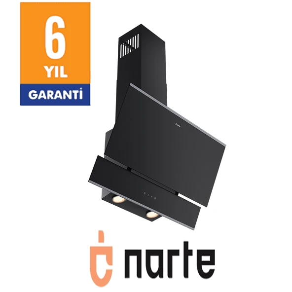 NARTE-H10060B 60CM SIYAHCAM INOX CITALI ÇİFT CAMLI EĞİMLİ DAVLUMBAZ ürün görseli