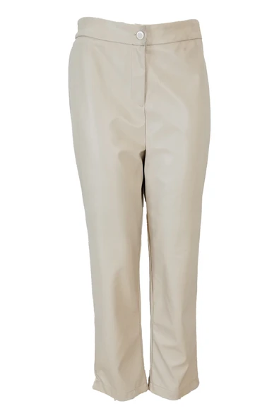 5402 SENTEZ PANTOLON TEK DÜĞMELİ GENİŞ PAÇA DERİ - Resim 6