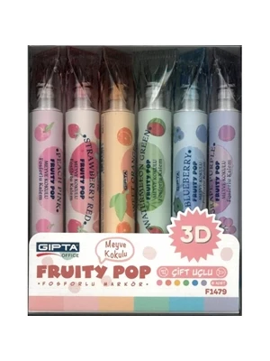 Gıpta Fosforlu Kalem Çift Uçlu 6 Lı Meyve Kokulu F1479 ürün görseli 1