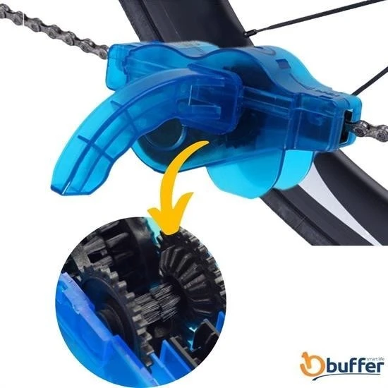 BUFFER® Bisiklet Zincir Dişlisi Koruyucu Pas Sökücü Temizleme Fırçası Aparatı Bakım Seti 4 Parça - Resim 2