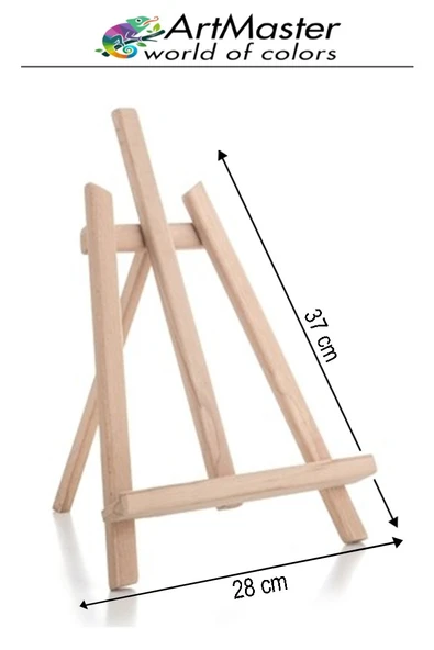 Masaüstü Küçük Şövale 28x37 cm 1 Adet Küçük Şövalye Sanatsal Tuval Resim Tutucu Sergi Çam Ağacından İmal Edilmiştir - Resim 3