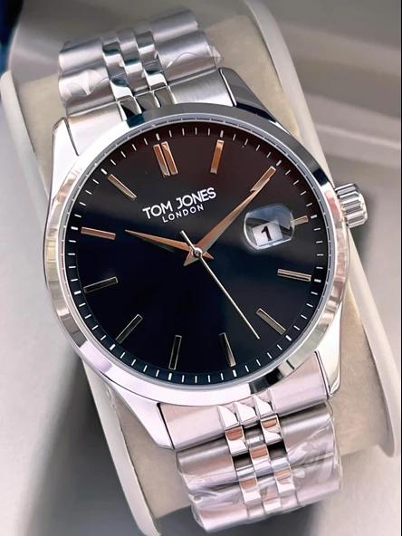 Tom Jones Bileklik Hediyeli Çelik Kordon 3 Atm Suya Dayanıklı 2 Yıl Garantili Erkek Kol Saati 10088.2 - Resim 5