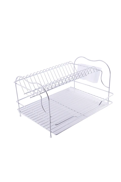 Kiwa Metal Salsa Model 2 Katlı Paslanmaz Krom Bulaşık Sepeti Tabaklık - Bulaşıklık - Resim 2