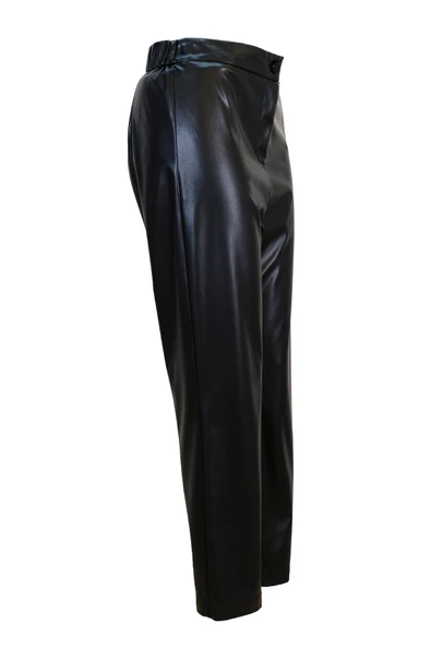 5402 SENTEZ PANTOLON TEK DÜĞMELİ GENİŞ PAÇA DERİ - Resim 3