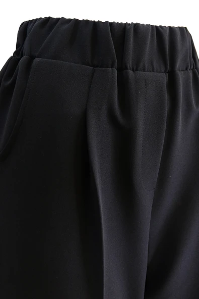 5385 SENTEZ PANTOLON BELİ LASTİKLİ ÖNÜ KISA ARKASI UZUN - Resim 5