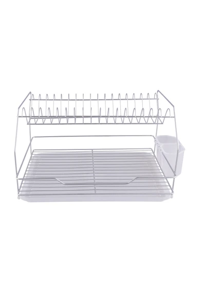 Kiwa Metal Gold Model 2 Katlı Paslanmaz Krom Bulaşık Sepeti Tabaklık - Bulaşıklık - Resim 3