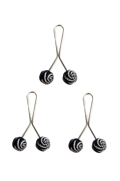 3 Adet Tesettür Eşarp ve Şal Klipsi Siyah Desenli ürün görseli