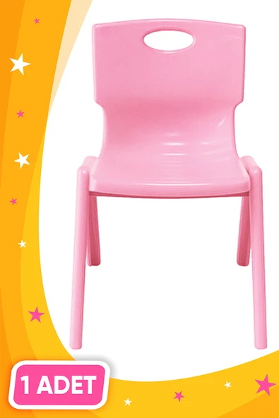 Anaokulu Kreş Çocuk Sandalyesi Renkli 1.Kalite Kırılmaz Plastik PEMBE 1 (Bir) Adet ürün görseli