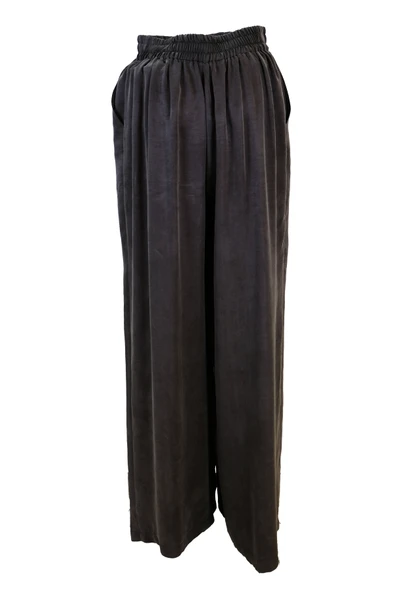 5556 SENTEZ İPEK CUPRA GENİŞ PAÇA PANTOLON - Resim 4