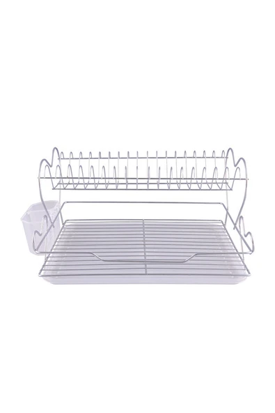 Kiwa Metal Love Model 2 Katlı Paslanmaz Krom Bulaşık Sepeti Tabaklık - Bulaşıklık - Resim 3