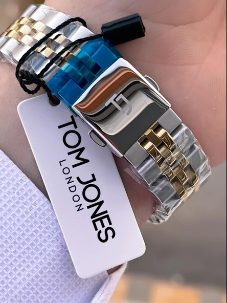 Tom Jones Bileklik Hediyeli Çelik Kordon 3 Atm Suya Dayanıklı 2 Yıl Garantili Erkek Kol Saati 10088.5 - Resim 6