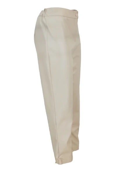 5402 SENTEZ PANTOLON TEK DÜĞMELİ GENİŞ PAÇA DERİ - Resim 7