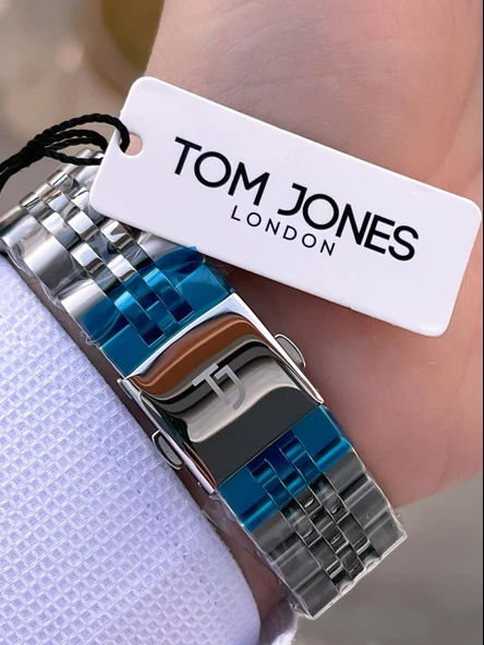 Tom Jones Bileklik Hediyeli Çelik Kordon 3 Atm Suya Dayanıklı 2 Yıl Garantili Erkek Kol Saati 10088.2 - Resim 6