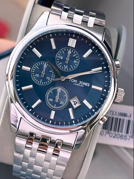 Tom Jones Bileklik Hediyeli Çelik Kordon 3 Atm Suya Dayanıklı 2 Yıl Garantili Erkek Kol Saati 10080.3 - Resim 6