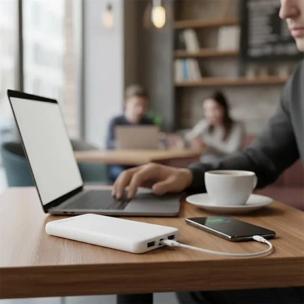 S-link Ip-g12n 10.000mah Microusb + Type-c Beyaz Taşınabilir Pil Şarj Cihazı Powerbank - Resim 2