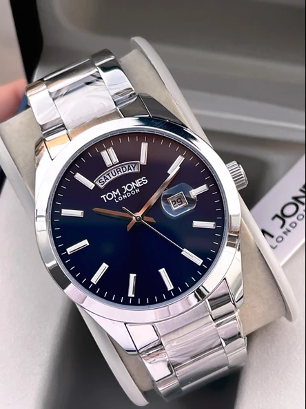 Tom Jones Bileklik Hediyeli Çelik Kordon 3 Atm Suya Dayanıklı 2 Yıl Garantili Erkek Kol Saati 10072.3 - Resim 5