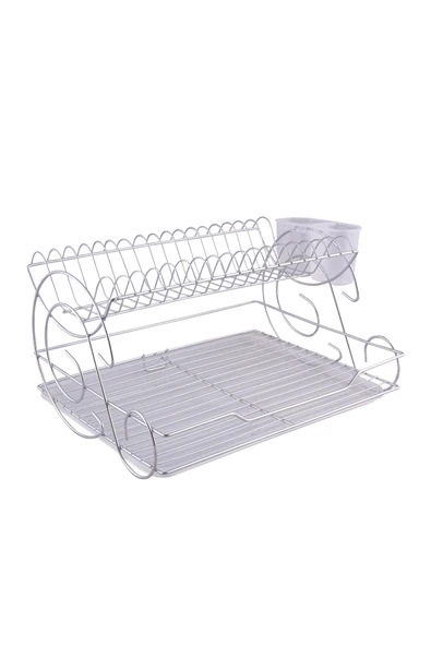 Kiwa Metal Elisa Model 2 Katlı Paslanmaz Krom Bulaşık Sepeti Tabaklık - Bulaşıklık - Resim 2