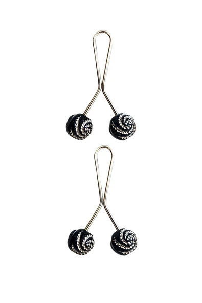 2 Adet Tesettür Eşarp ve Şal Klipsi Siyah Desenli ürün görseli