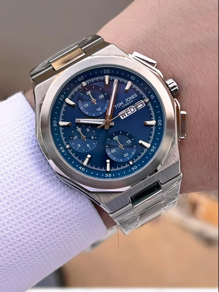 Tom Jones Bileklik Hediyeli Çelik Kordon 3 Atm Suya Dayanıklı 2 Yıl Garantili Erkek Kol Saati 10046.3 - Resim 3