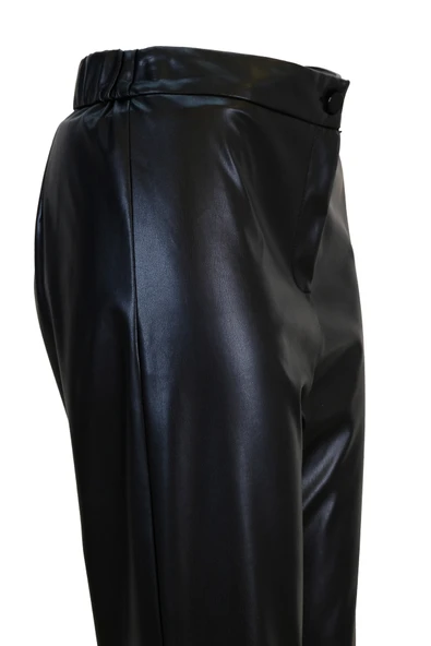 5402 SENTEZ PANTOLON TEK DÜĞMELİ GENİŞ PAÇA DERİ - Resim 5