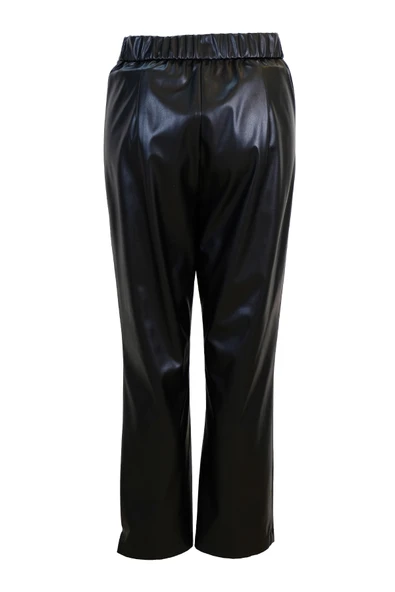 5402 SENTEZ PANTOLON TEK DÜĞMELİ GENİŞ PAÇA DERİ - Resim 4