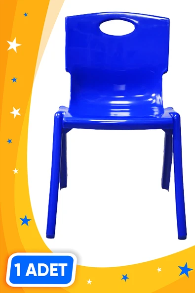 Anaokulu Kreş Çocuk Sandalyesi Renkli 1.Kalite Kırılmaz Plastik MAVİ 1 (Bir) Adet ürün görseli 1